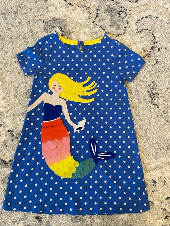 Mini Boden Other - Mini Boden Blue dress with mermaid appliqué